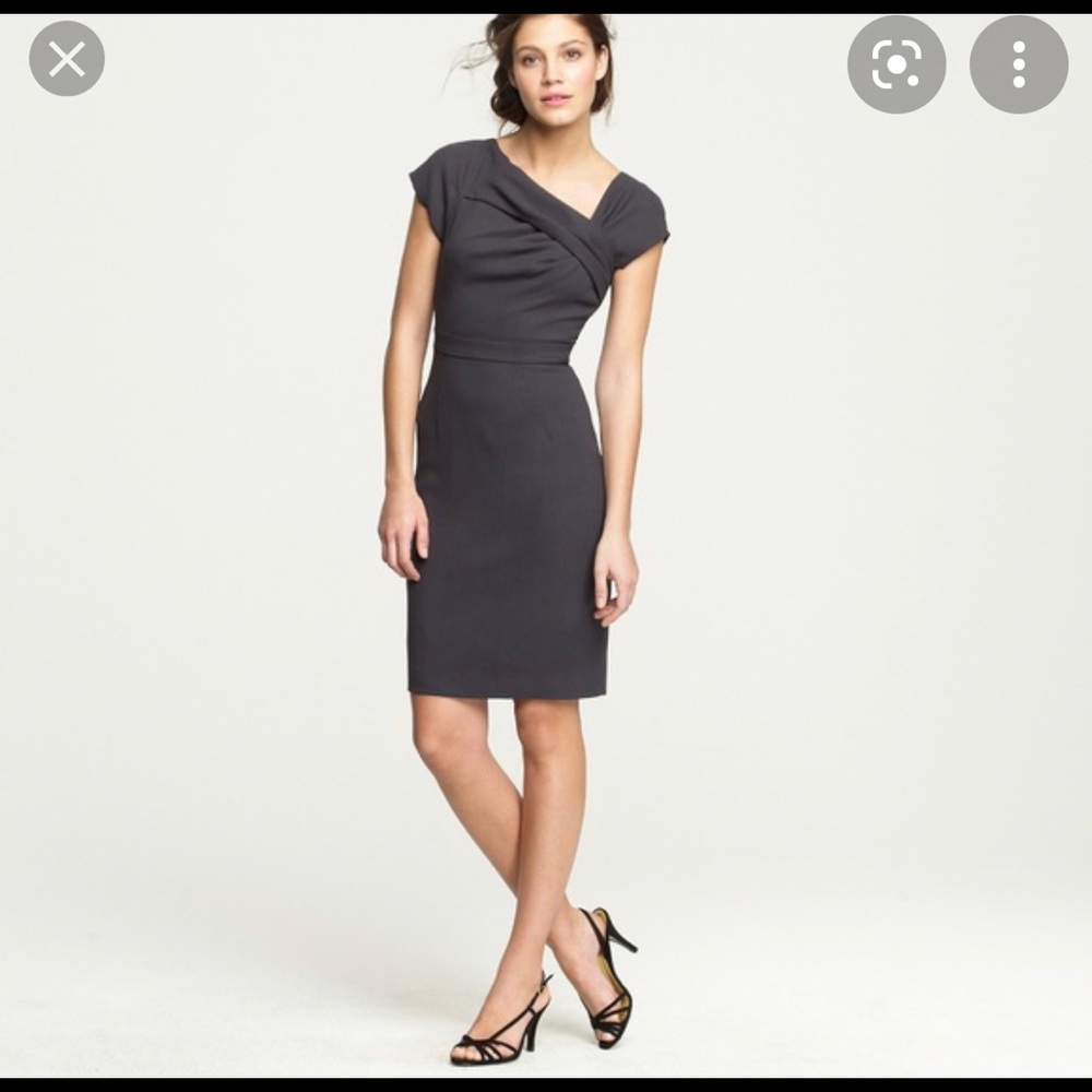 J. Crew Origami Sheath Dress in Wool Crepe